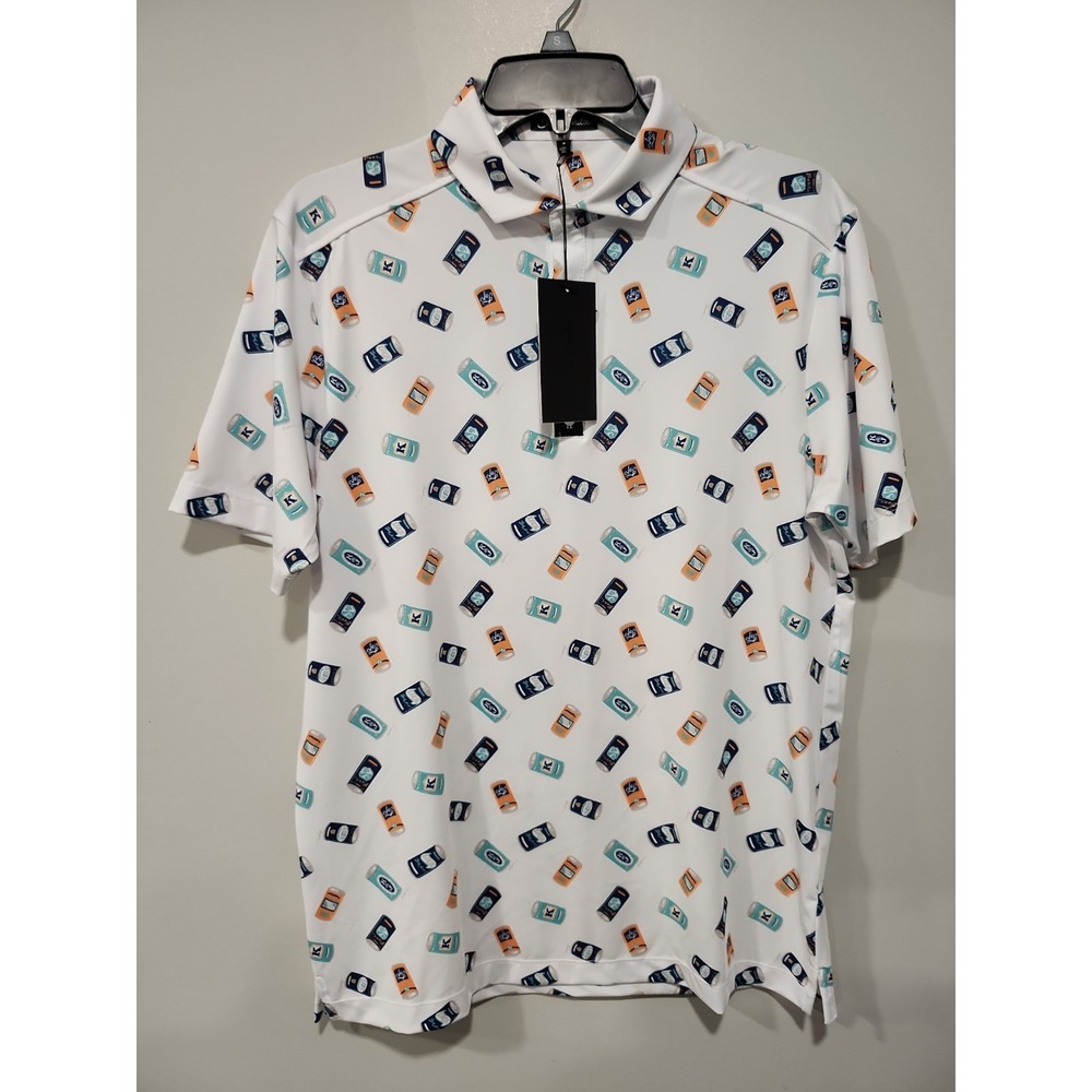 Bad Birdie NWT Polo Shirt‎ Mens S White Core Polo Crushable Performance Golf NEW